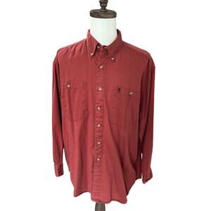 Browning Super Naturals Cotton Canvas Button Down Shirt Men's XL in Rust Clay